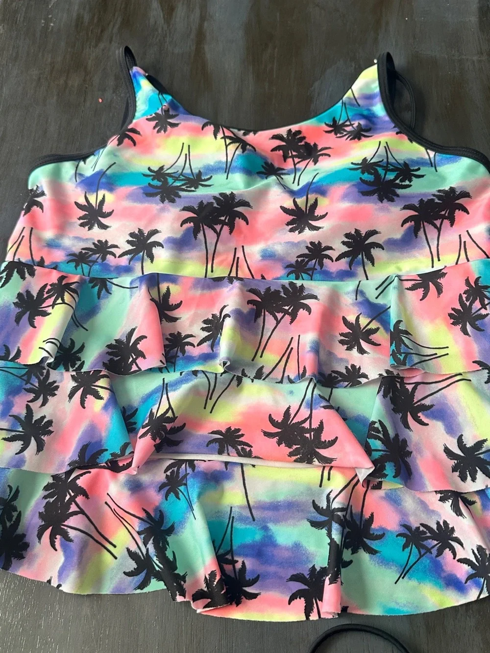 Justice Pink Girls two Piece Swimsuit with extra tops